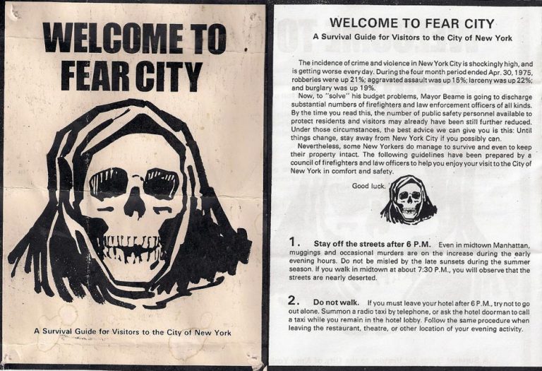 Welcome to Fear City - New York City pamphlet from the 1970s