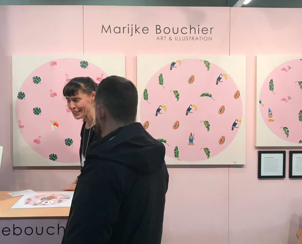 Marijke Bouchier had a lovely pink booth at the One of a Kind Show