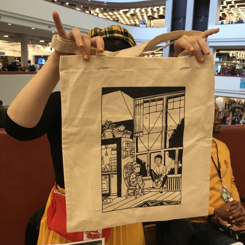 Custom book tote bag printed by @HeyLuchie on Instagram