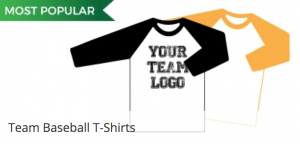 Baseball Tees with long coloured sleeves for Little League Youth Baseball teams