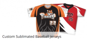 Sublimated baseball uniforms