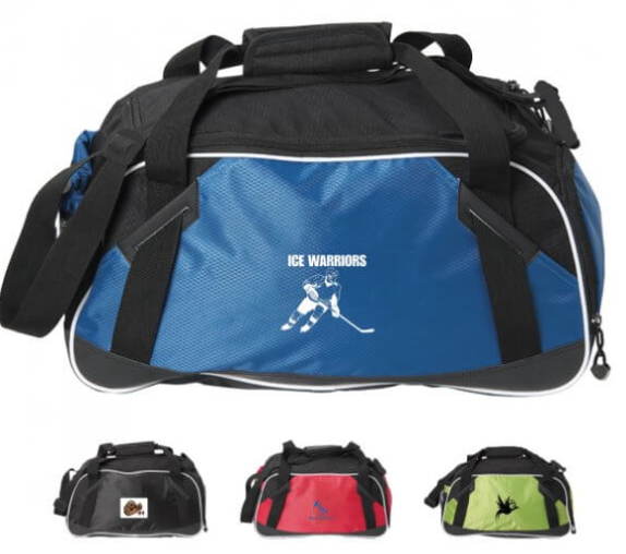 Custom printed sports duffel bag from Artik Toronto