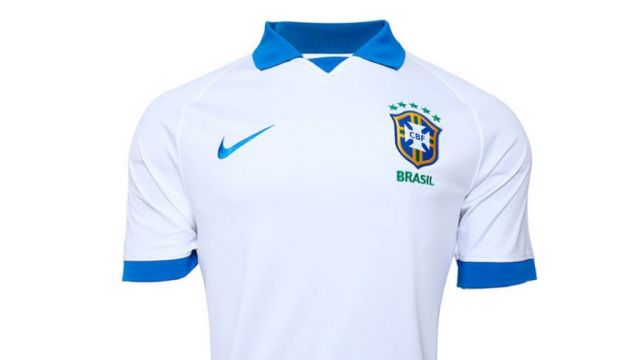 Brazil white soccer shirt