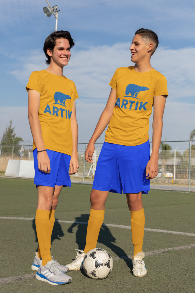 Teen age boys on the soccer field